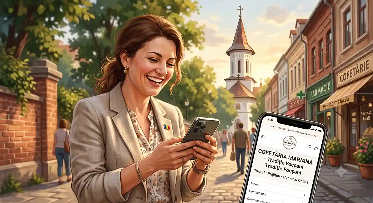 site de prezentare pentru afaceri locale Focșani, creare site prezentare afaceri mici Romania, prezență online afaceri locale Vrancea Focșani